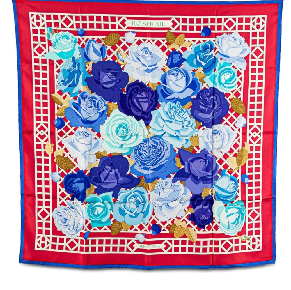 Pre-Loved Hermes Roseraie Silk Scarf